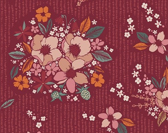 WOODLAND KEEPER - Floral Keepstakes Dusk (WKP 79515) - by Maureen Cracknell for Art Gallery Fabrics - Sold by the Yard - Cut Continuous