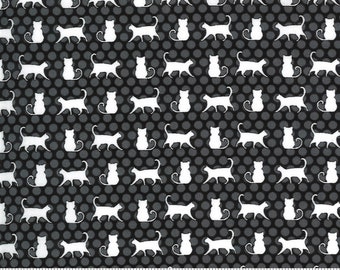 MIDNIGHT MAGIC 2 - Cat Parade in Midnight (24102 17) - by April Rosenthal/Prairie Grass for Moda - Sold By the Yard - Cut Continuous