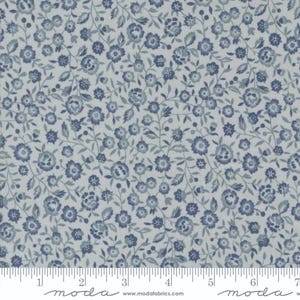 Moda SACRE BLEU - Renoncule Floral in Ciel Blue (13974 15) - by French General - Sold by the Yard - Cut Continuous