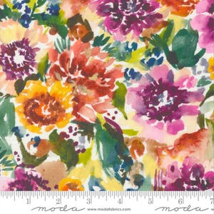 FLORIBUNDA - Bloomindian in Cloud (39803 11) - by Laura Muir/Create Joy Project for Moda - Sold by the YARD - Cut Continuous