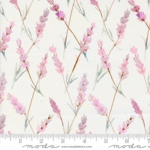 BLOOMING LOVELY - Floral Sprigs in Cream (16975 11) - by Janet Clare for Moda - Sold By the Yard - Cut Continuous