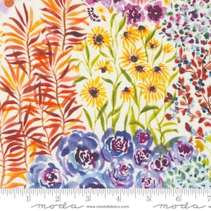 FLORIBUNDA - Flower Child in Cloud (39801 11) - by Laura Muir/Create Joy Project for Moda - Sold by the YARD - Cut Continuous