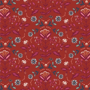MAVEN - Flower Folklore (MAV 77813) - by Maureen Cracknell for Art Gallery Fabrics - Sold by the YARD - Cut Continuous