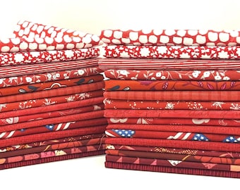 Curated Color Bundle RED - 16 Fat Eighths