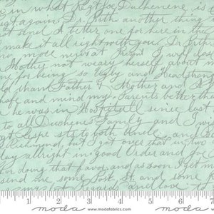 COLLECTIONS ETCHINGS - Wise Words in Aqua (44337 12) - By 3 Sisters for Moda - Sold By the Yard - Cut Continuous