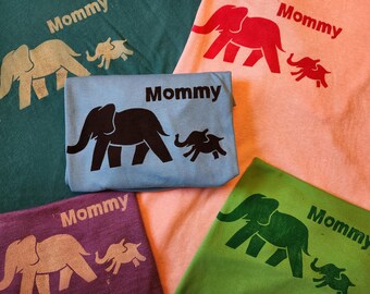 Crew T: Mommy Elephant (handprinted)