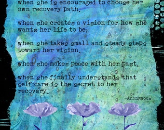 She Recovers  ~ Personalized Artwork by Polly PRB  aa encouragement recovery support twelve steps alcoholics anonymous