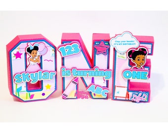 Gracie Girl 3D-letters voor feesttafeldecoratie, behandeltafeldecoratie