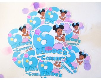 Gracie Girl Party Birthday Sticker Labels