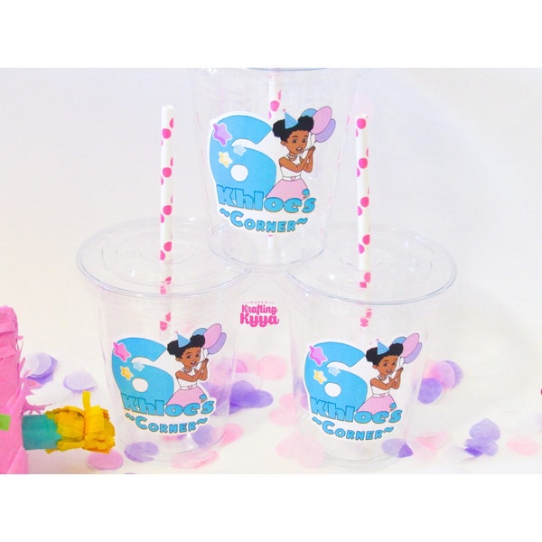 Gracie Girl Custom Party Cups with Matching Straws