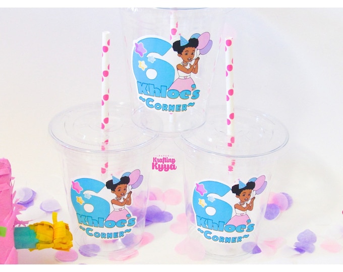 Gracie girl custom party cups with matching straws etsy