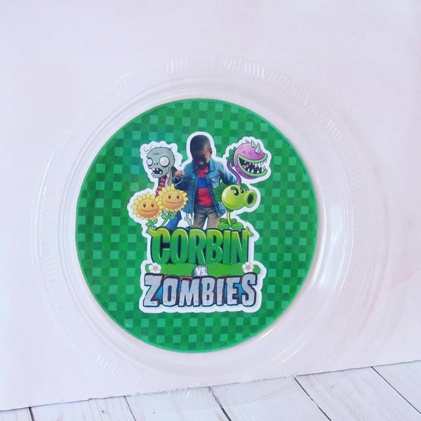 Zombie Plants Party Custom Plates