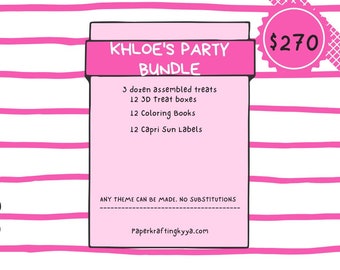 Khloe’s Party Bundle Birthday Party Bundle Party Favor Bundle