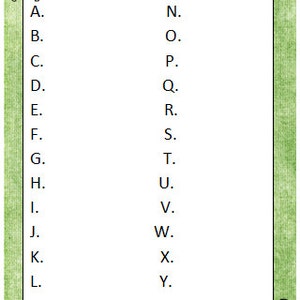 A-Z Baby Shower Game Jungle (elephant, lion, monkey, giraffe) Theme-Mom to be