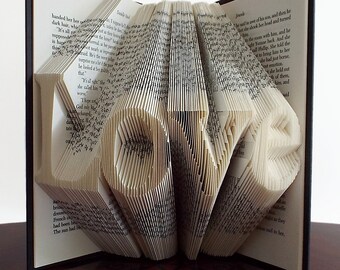 Home Decor, Gifts for Couples, Paper Anniversary Gift, Love, Folded Book Art, Unique Wedding Gift, Gift for Women | Men, LGBTQ