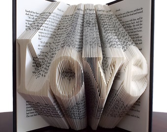 Home Decor, Gifts for Couples, Paper Anniversary Gift, Love, Folded Book Art, Unique Wedding Gift, Gifts for Women | Men
