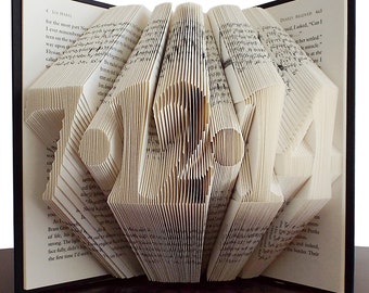 1st Anniversary Gift, Save the Date, First Wedding Anniversary, Unique Birthday Gift, Paper Anniversary, 4-6 Digits, Folded Book Art