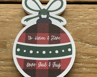 12 Personalized Ornament Tags, Christmas Gift Tags