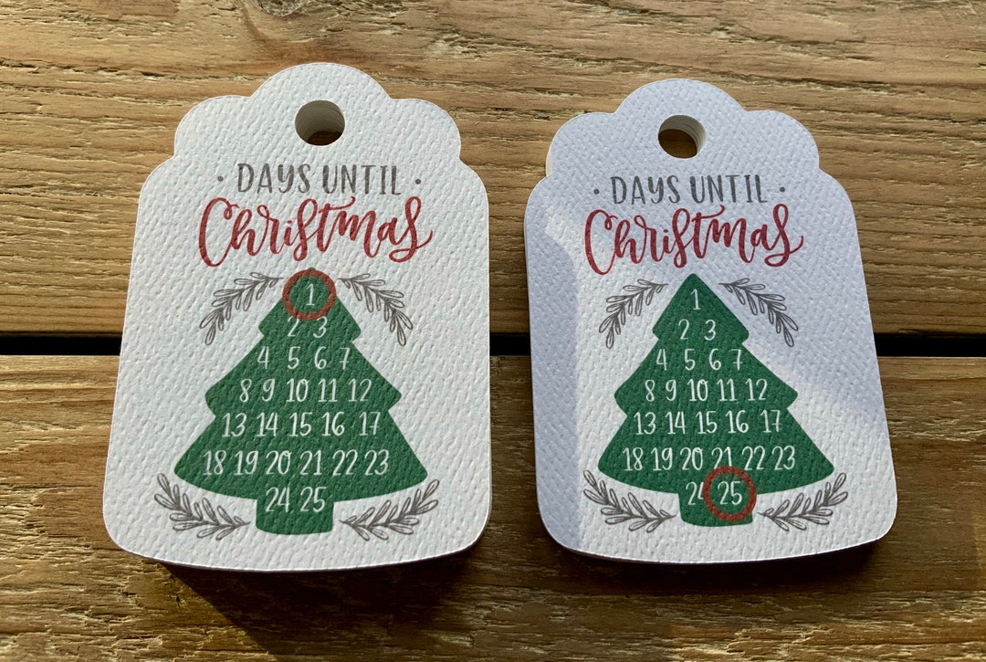 Countdown to Christmas Tags 125 Days Until Christmas Advent Etsy