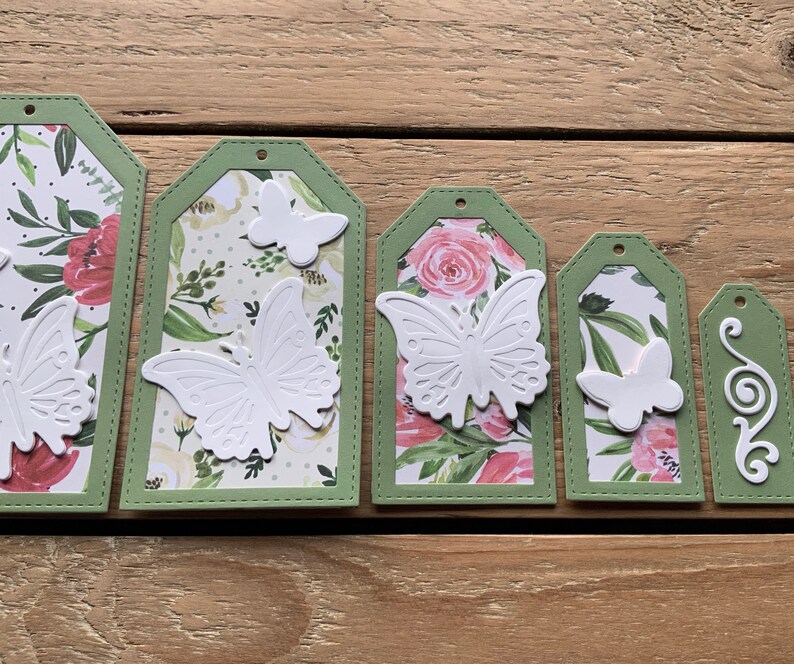 Garden Party Tags Butterfly Gift Tags Easter Basket Tags Spring Gift Tags Floral Butterfly Tags