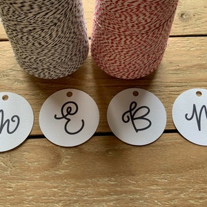 16 Monogram Tags, Personalized Tags, Monogram Christmas Tags, Christmas Tags for Kids, Christmas Gifts, Initial Gift Tags