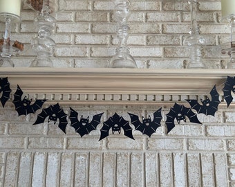 Just Hangin' Bat Garland, Halloween Banner, Bat Garland