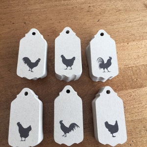 24 Chicken/Rooster Gift Tags, Paper and Party Supplies, Tags