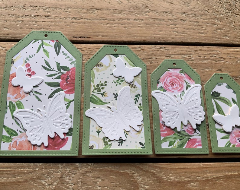 Garden Party Tags Butterfly Gift Tags Easter Basket Tags Spring Gift Tags Floral Butterfly Tags