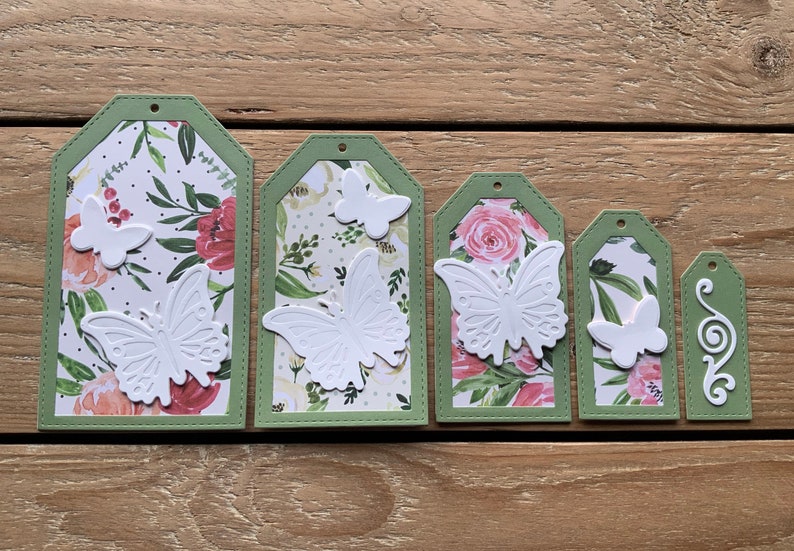 Garden Party Tags Butterfly Gift Tags Easter Basket Tags Spring Gift Tags Floral Butterfly Tags