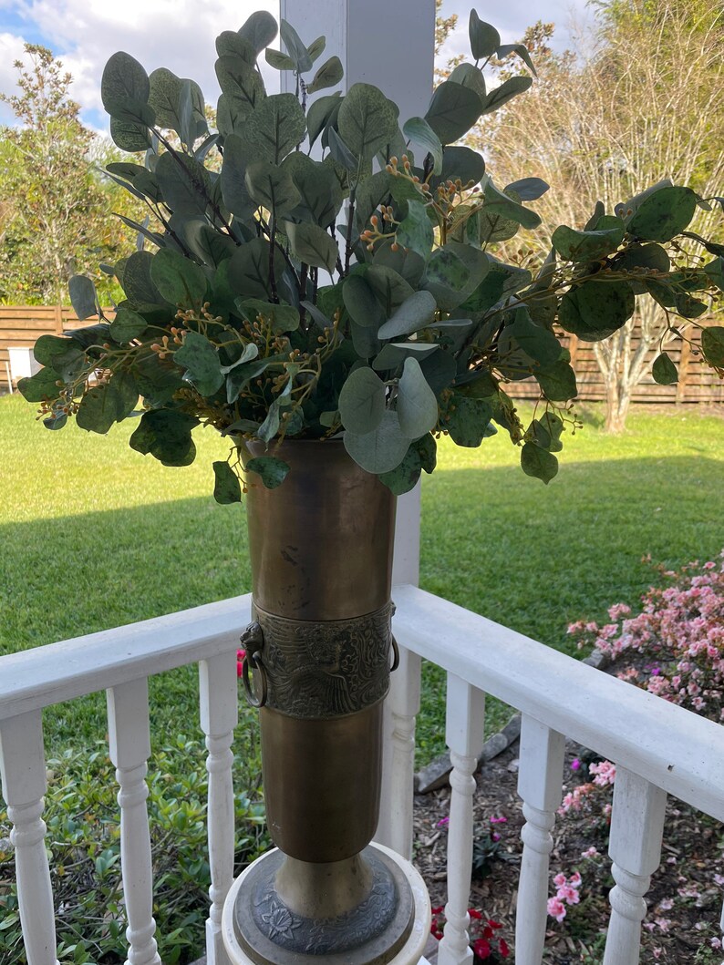 Brass Umbrella Stand With Lion Heads and Rings /vase/solid Etsy