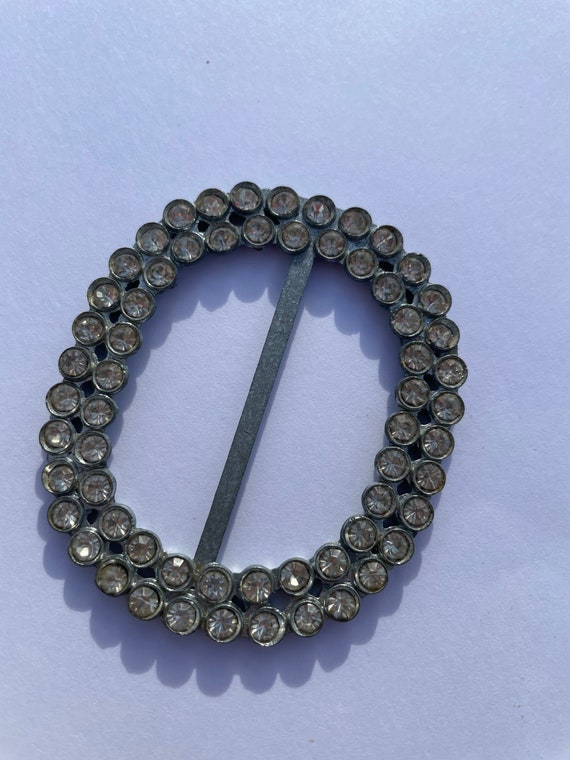 Vintage Rhinestone Sash Belt Buckle/Scarf Buckle - Gem display picture 3