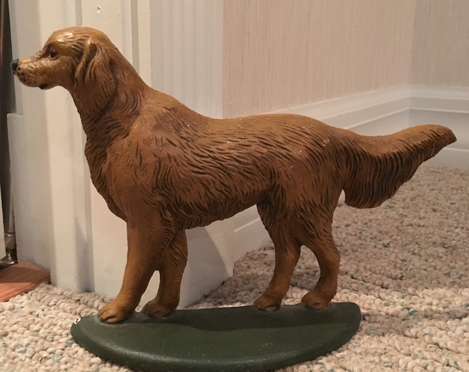 Vintage Cast Iron Golden Retriever Doorstop Etsy