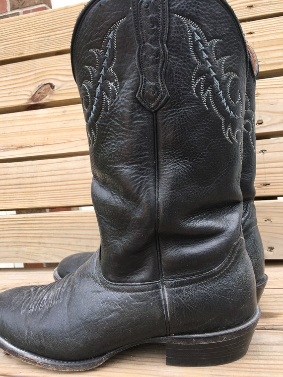 Vintage Nocona Black Leather Boots Size 10...western Wear  display picture 2