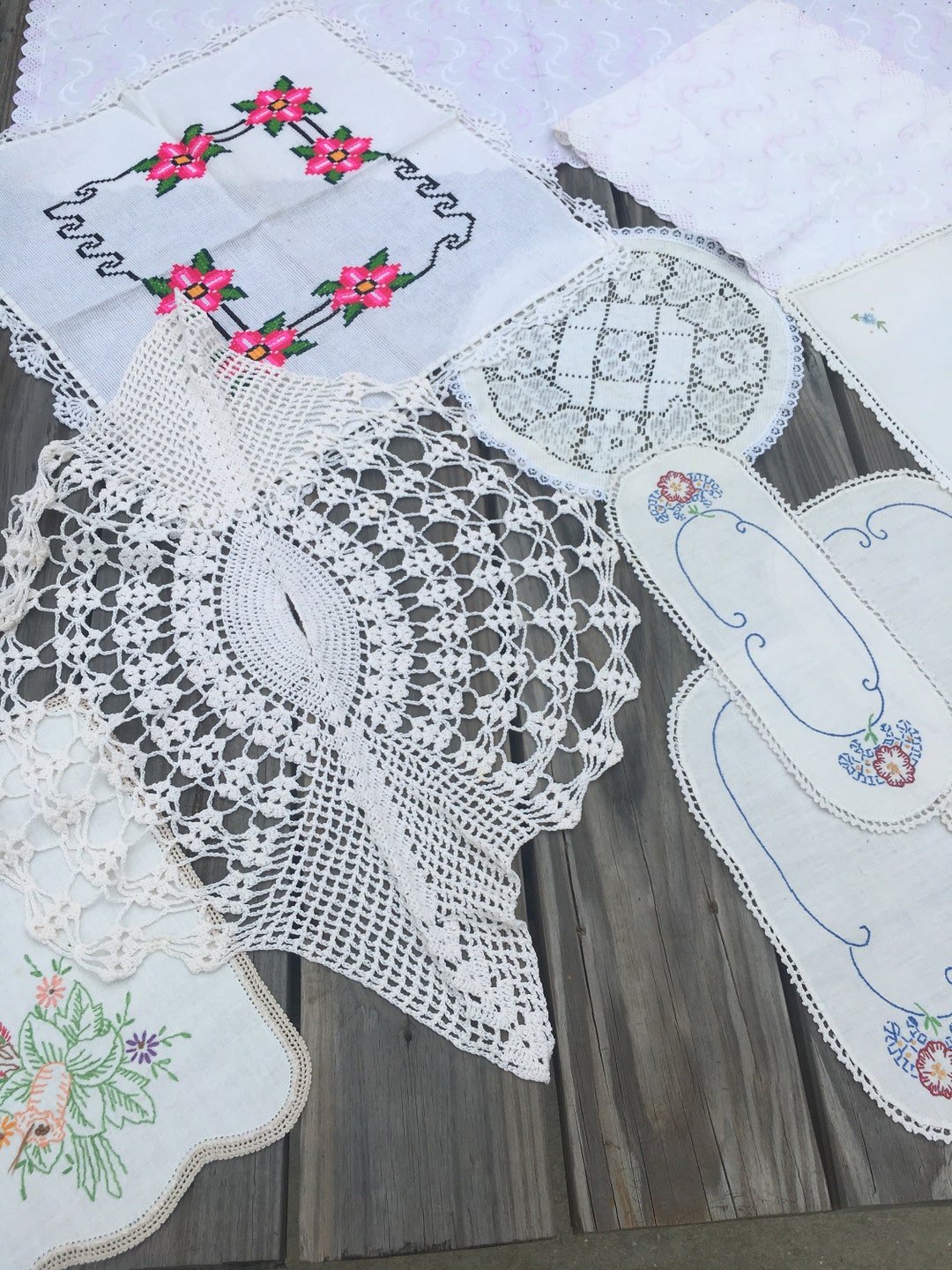 Collection of 10 Doilies/runner Scrafs/dresser Scarfs Etsy