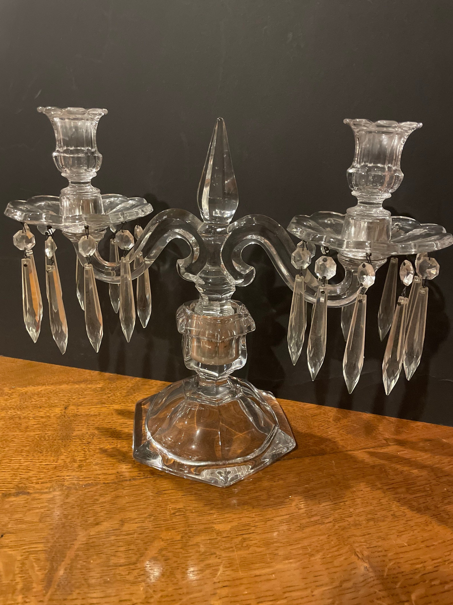 Heisey Glass old Williamsburg Pair of Candelabra/elegant Dining/bridal