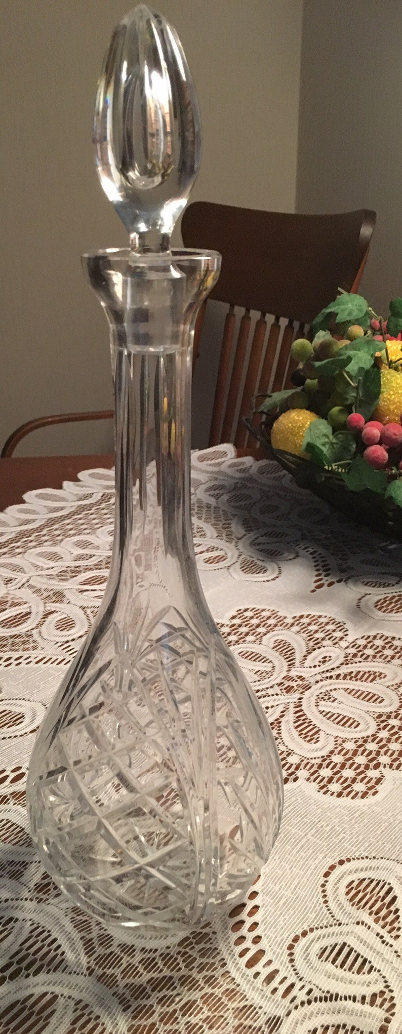 Vintage Crystal Decanter With Stopper Etsy