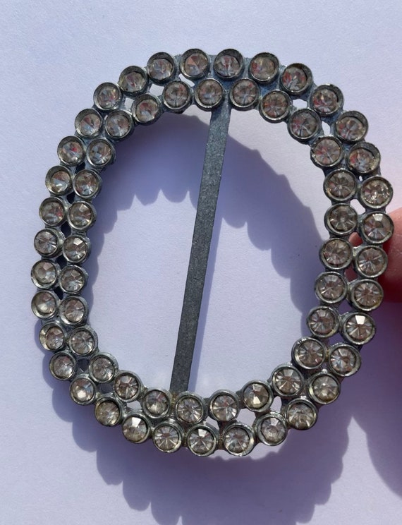 Vintage Rhinestone Sash Belt Buckle/Scarf Buckle - Gem display picture 1