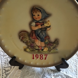 Goebel M.J. Hummel 1987 17th Annual Plate #283 Feeding Time