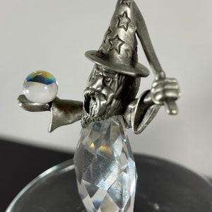 1980’s Pewter Wizard with Crystal Ball “AS IS “