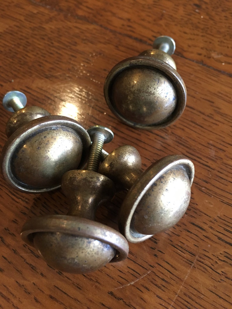 Set Of 4 Vintage Brass Drawer Knobs From Ethan Allen Dresser