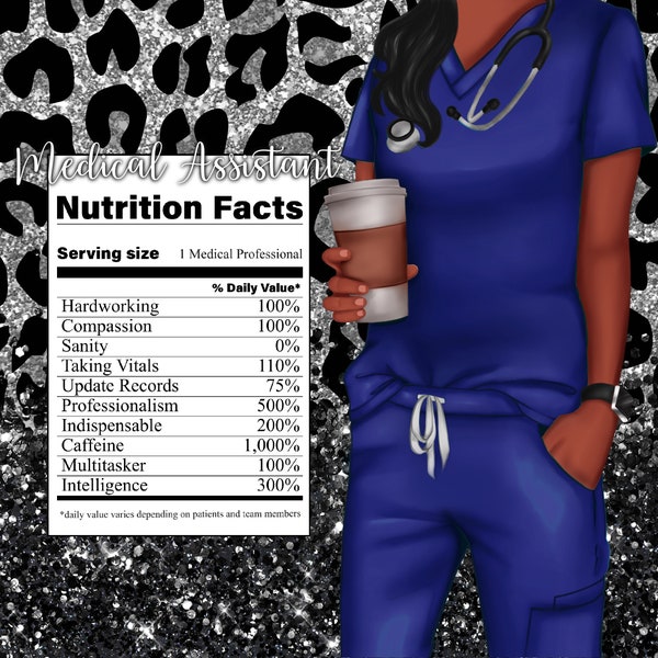 20 oz Skinny Straight Tumbler Medical Assistant  Scrubs Sublimation Wrap PNG