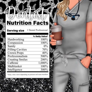 20 oz Skinny Straight Tumbler Dentist  Scrubs Sublimation  Wrap PNG