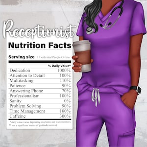 20 oz Skinny Straight Tumbler Receptionist Sublimation Wrap PNG