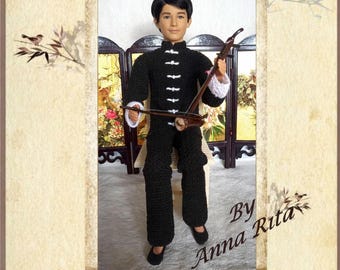 PDF The erhu player for doll homme 12 inch (English pattern)