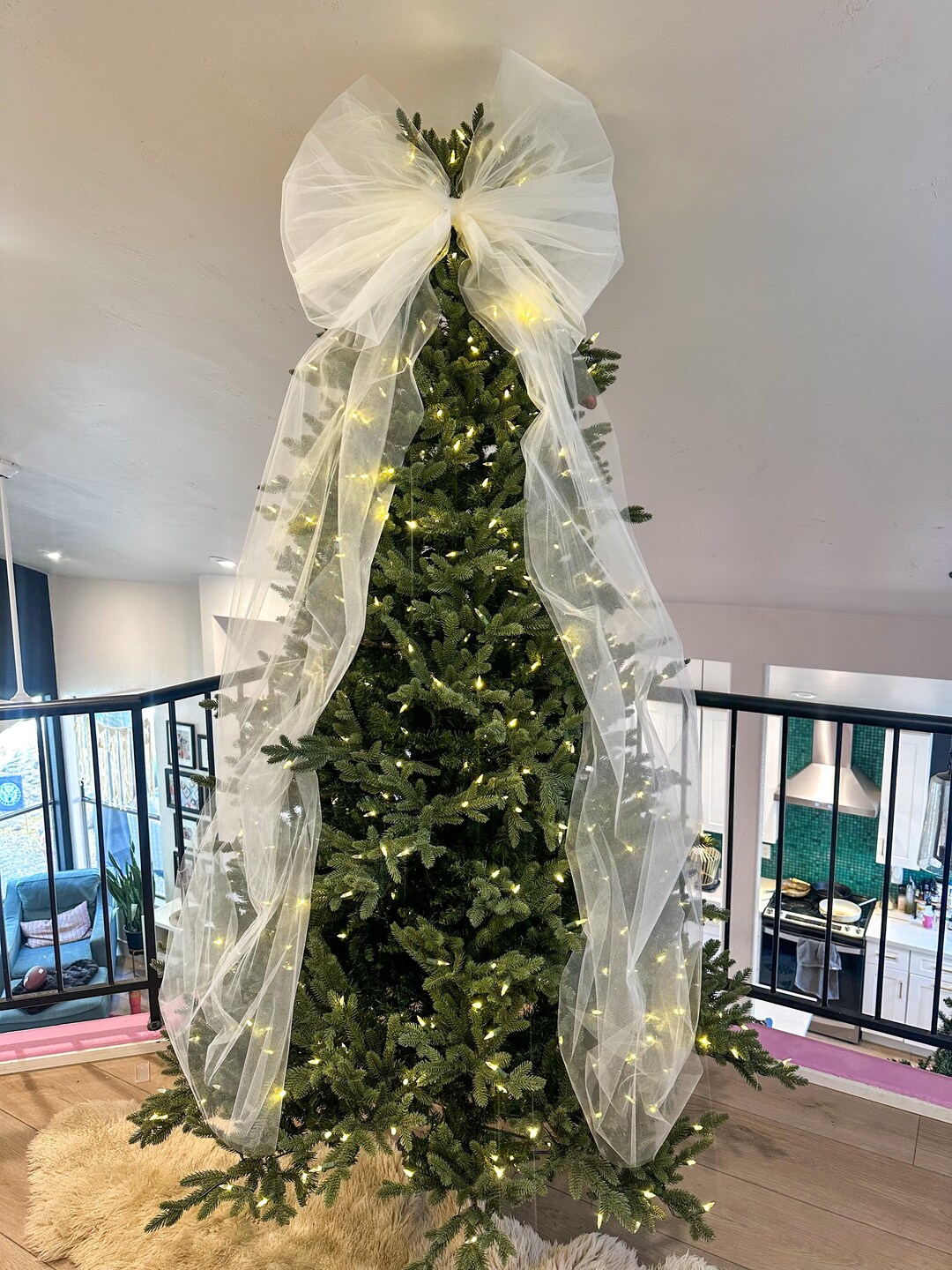 Viral Tree Topper Giant Bow Ivory 6ft Tall Christmas Holidays - Etsy
