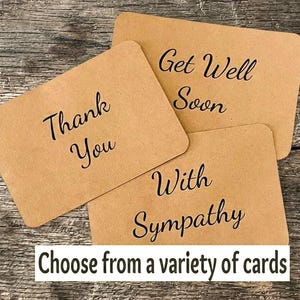 rustic style card included with optional gift message