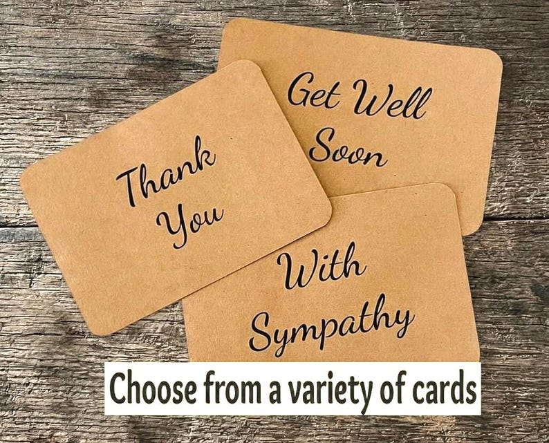 rustic style card included with optional gift message