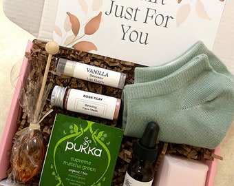 Get Well Gift Box For Women, Pamper Gift Box with Tea, Honey, Spa Care Package For Friend, Self Care Gift Set