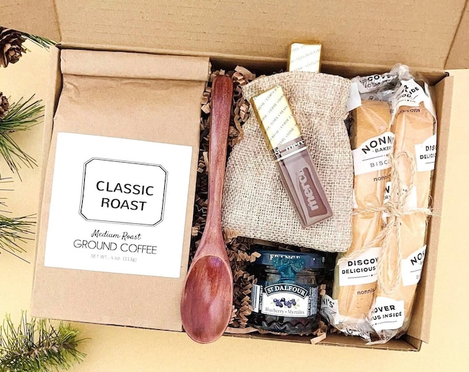 Coffee Gift Box, Gourmet Treats for Friend, Coffee Gifts, Mom, Coworker Birthday, Teacher Appreciation