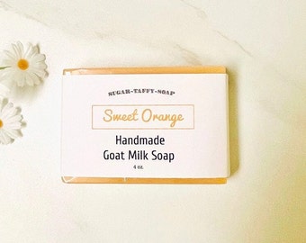 Sweet Orange Goat Milk Soap, Bar Soap, Handcrafted Soap, Homemade Soap